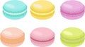 Cake macaron or macaroon Raster Illustration, colorful almond cookies, pastel colors