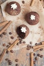 cake made of biscuit crumbs with butter cream with cocoa and sugar Royalty Free Stock Photo