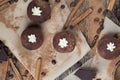 cake made of biscuit crumbs with butter cream with cocoa and sugar Royalty Free Stock Photo