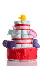 Cake made from diapers Royalty Free Stock Photo