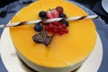 Cake with mango mousse for celebrating a special day