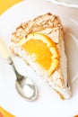 Cake with meringue and orange