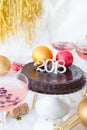 Cake for a New Year`s Eve Party Royalty Free Stock Photo