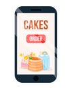 Cake Online Ordering Application with Menu Poster.