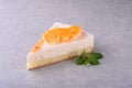 Cake with orange and mint for a restaurant menu1 Royalty Free Stock Photo