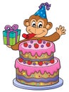 Cake and party monkey theme 1