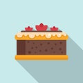 Cake pastry icon flat vector. Sweet party Royalty Free Stock Photo