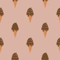 Chocolate Ice Cream. Colored Vector Patterns