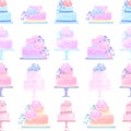 Cake Pattern Design With Watercolor Cakes