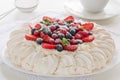 Cake Pavlova. Royalty Free Stock Photo