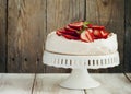 Cake Pavlova with strawberry Royalty Free Stock Photo