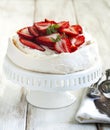 Cake Pavlova with strawberry Royalty Free Stock Photo