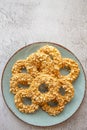 Cake.Peanut butter ring cookies. Baking for Christmas