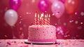 cake pink background birthday