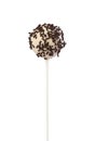 Cake pop in white glaze with chocolate sprinkles Royalty Free Stock Photo