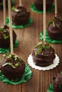 Cake pops in chocolate glaze