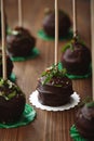 Cake pops in chocolate glaze