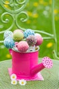 Cake pops in a little watering can