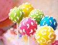 Cake pops. Sweet candy on ctick. Royalty Free Stock Photo