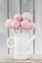 Cake pops on wooden table. Royalty Free Stock Photo