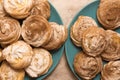 Cake profiteroles on a dish