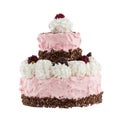 Cake with raspberries; Clipping path