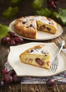 Cake with red grapes Royalty Free Stock Photo