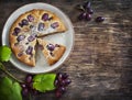 Cake with red grapes Royalty Free Stock Photo