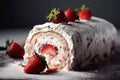 Cake roll strawberries. Generate Ai