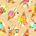 Cake seamless pattern Royalty Free Stock Photo