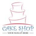 Cake shop logo design template
