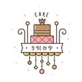 Cake Shop Logo. Vector illustration. Royalty Free Stock Photo
