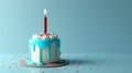 The cake with a single candle.AI generated image Royalty Free Stock Photo