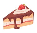 cake slice chocolate cream icon