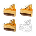 Cake Slices Vector Illustration Four Different Ways