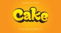 Cake Snack Style 3d editable Text effect Royalty Free Stock Photo