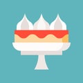 Cake Stand and cream Cake, sweets and pastry set, flat design icon