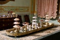 Cake Stands, Ornate Room, Palazzo Francesco Grimaldi - Palazzo Spinola di Peliccerial, Via San Luca, Genoa, Italy.