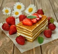 Cake with strawberries