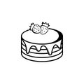 cake with strawberries icon. Element of bakery icon. Premium quality graphic design. Signs and symbols collection icon for website