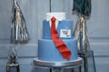 cake with suit and tie design for a teenage boy, the Russian inscription reads Create Yourself