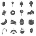 Cake and sweet dessert icons set Royalty Free Stock Photo