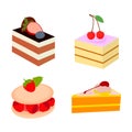 Cake sweet dessert set Royalty Free Stock Photo