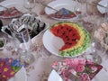 Cake, table setting for a holiday