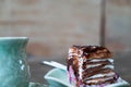 Cake and tea, Crepe cake with coffee Royalty Free Stock Photo