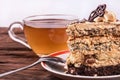 Cake with tea Royalty Free Stock Photo