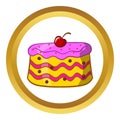 Cake vector icon, cartoon style Royalty Free Stock Photo