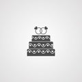 Cake vector icon sign symbol Royalty Free Stock Photo