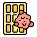 Cake waffle icon vector flat