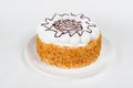 Cake on a white background with tenderloin Royalty Free Stock Photo